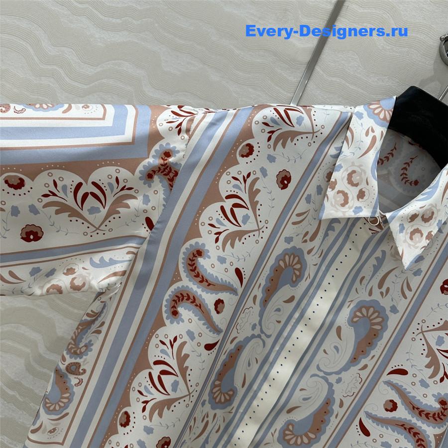 H**me5 scarf print silk shirt