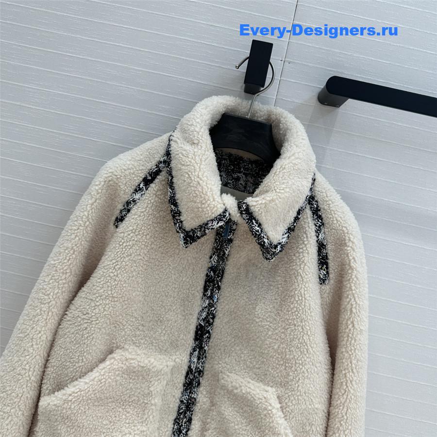 Ch**el grain fleece lapel jacket