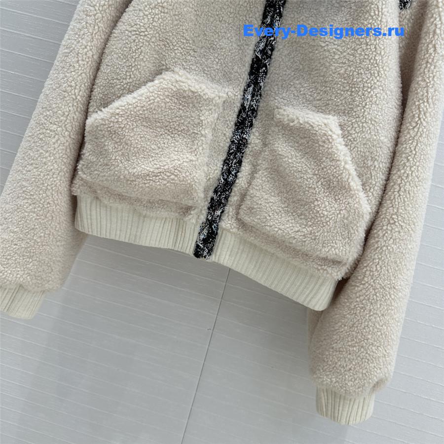 Ch**el grain fleece lapel jacket