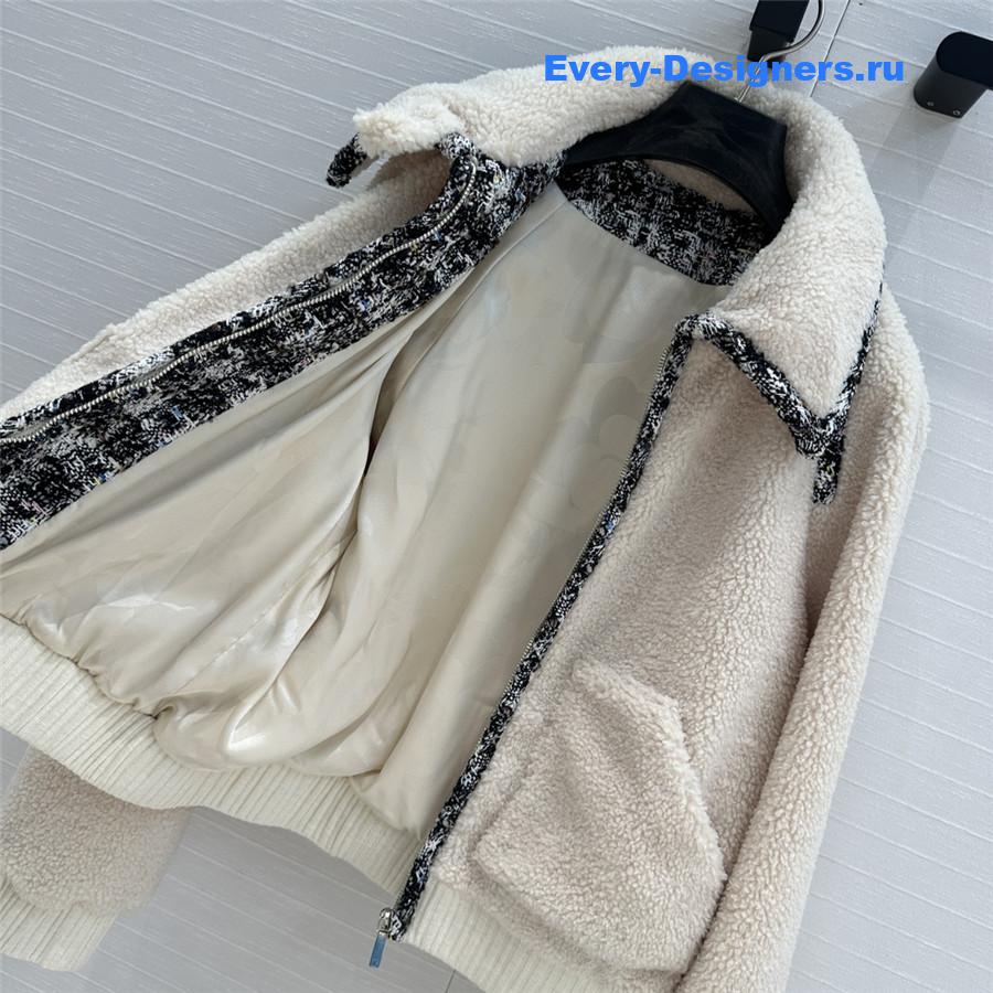 Ch**el grain fleece lapel jacket