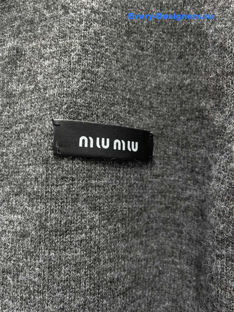Miu Miu Double Knit Turtleneck Half-Zip Sweater