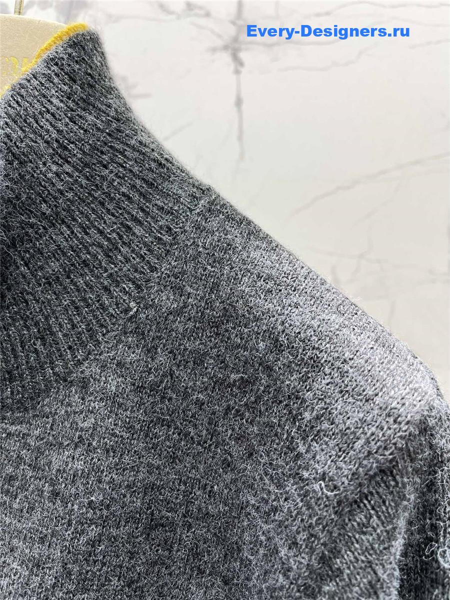 Miu Miu Double Knit Turtleneck Half-Zip Sweater