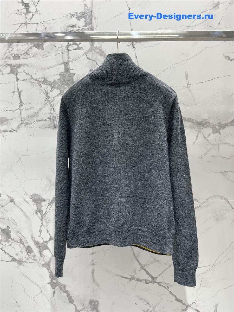 Miu Miu Double Knit Turtleneck Half-Zip Sweater