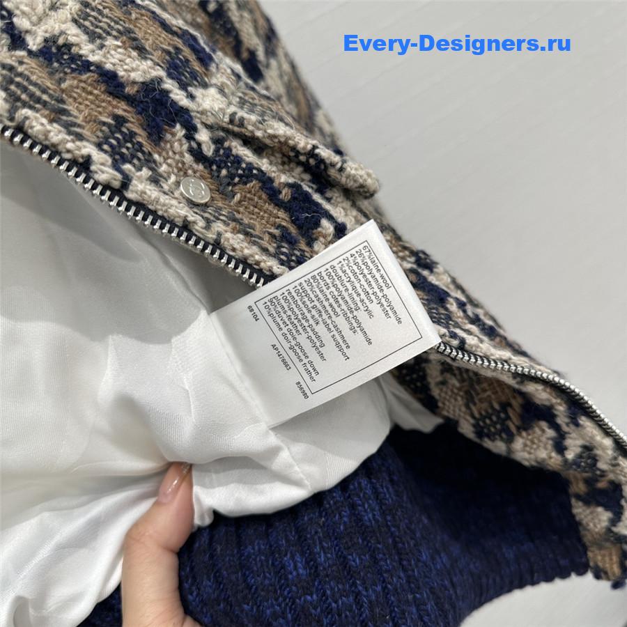 Ch**el tweed check down jacket