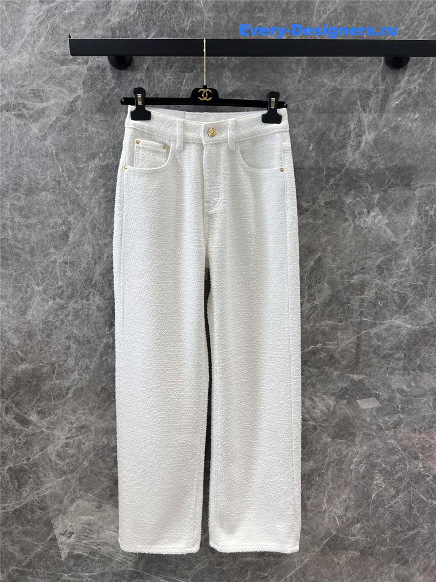 Ch**el casual denim straight pants