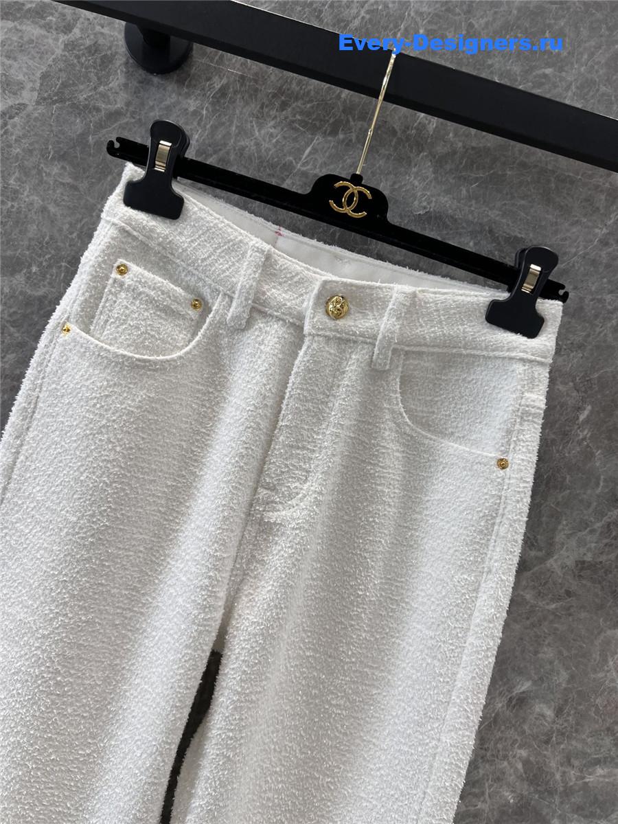 Ch**el casual denim straight pants