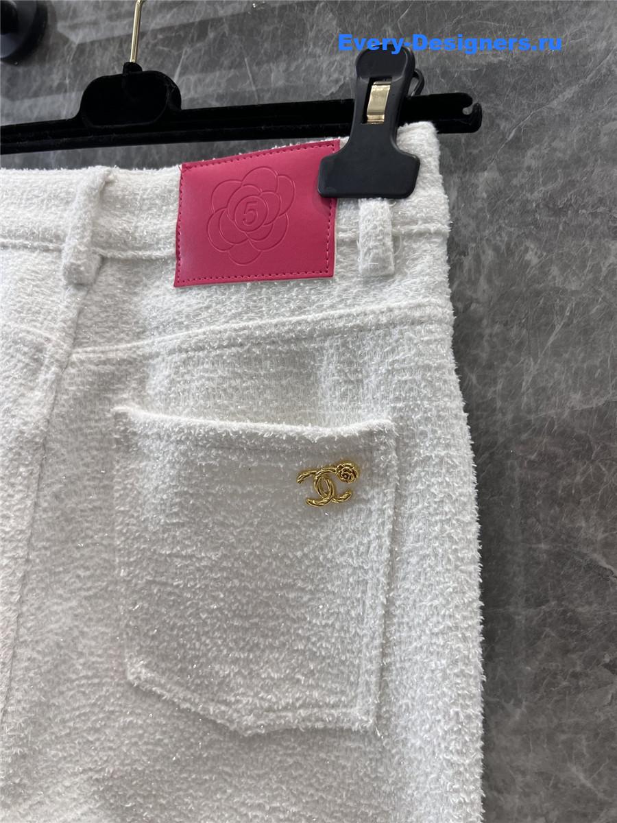 Ch**el casual denim straight pants