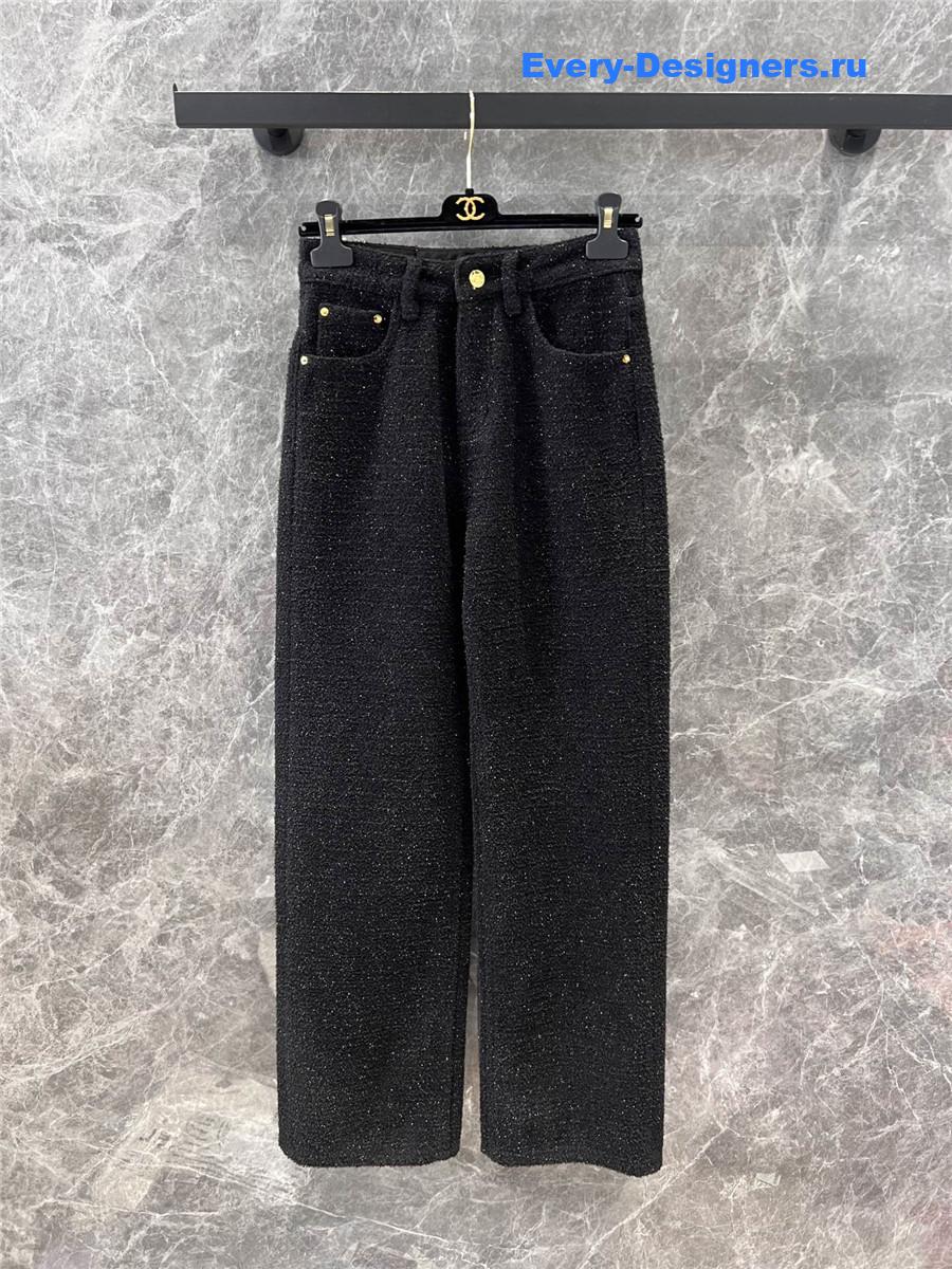 Ch**el casual denim straight pants