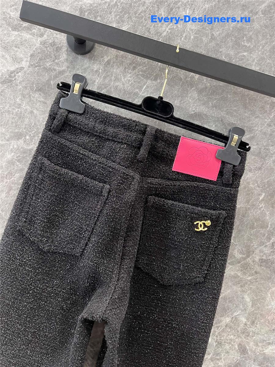 Ch**el casual denim straight pants