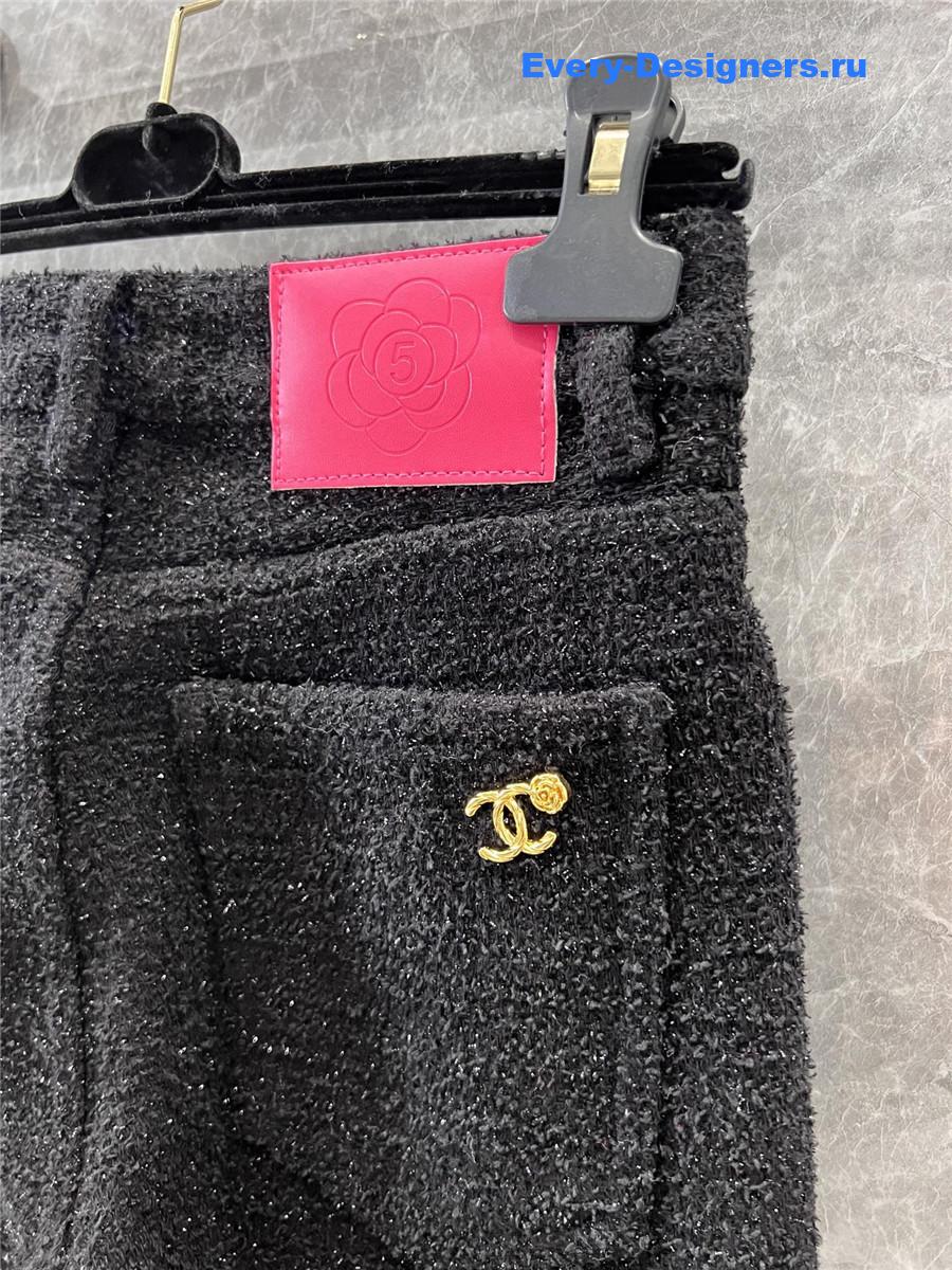 Ch**el casual denim straight pants