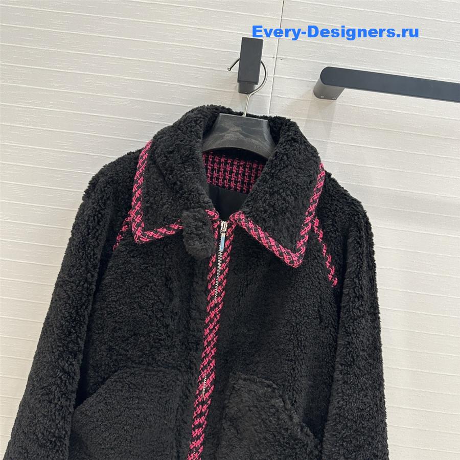 Ch**el grain fleece lapel jacket