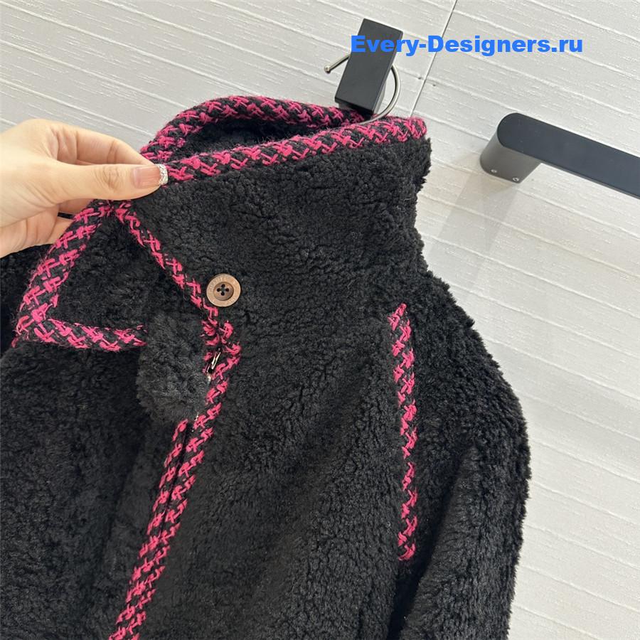 Ch**el grain fleece lapel jacket