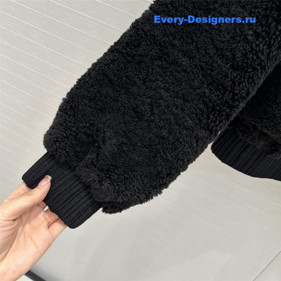 Ch**el grain fleece lapel jacket