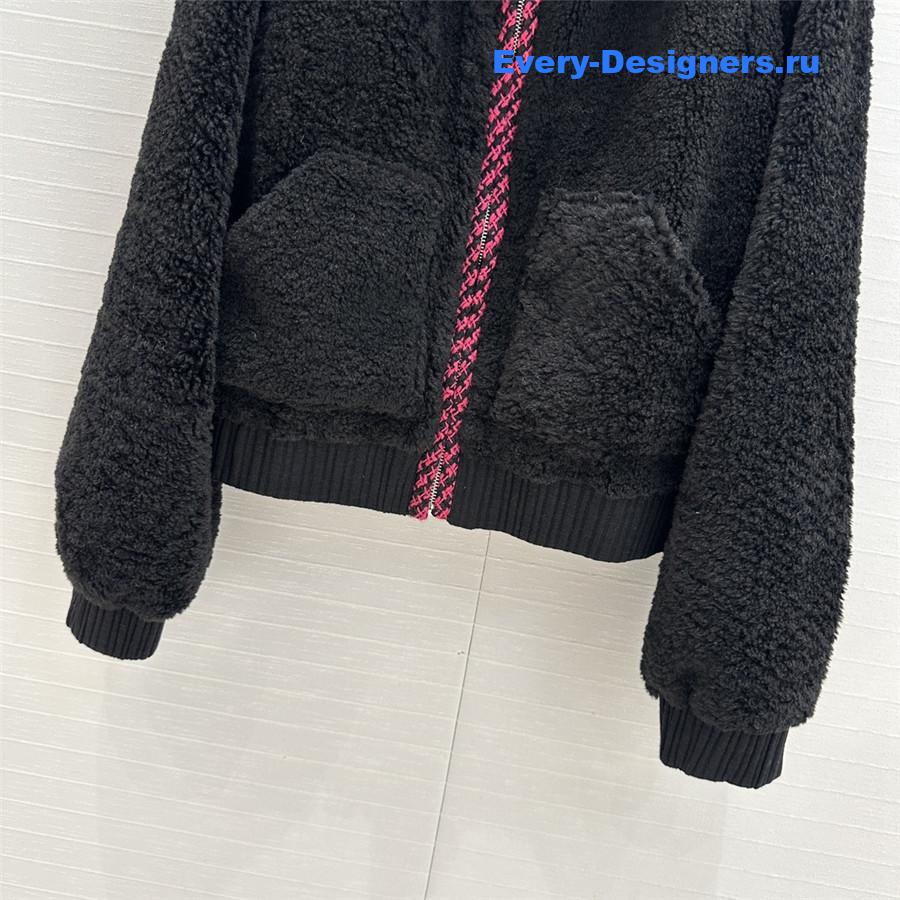 Ch**el grain fleece lapel jacket