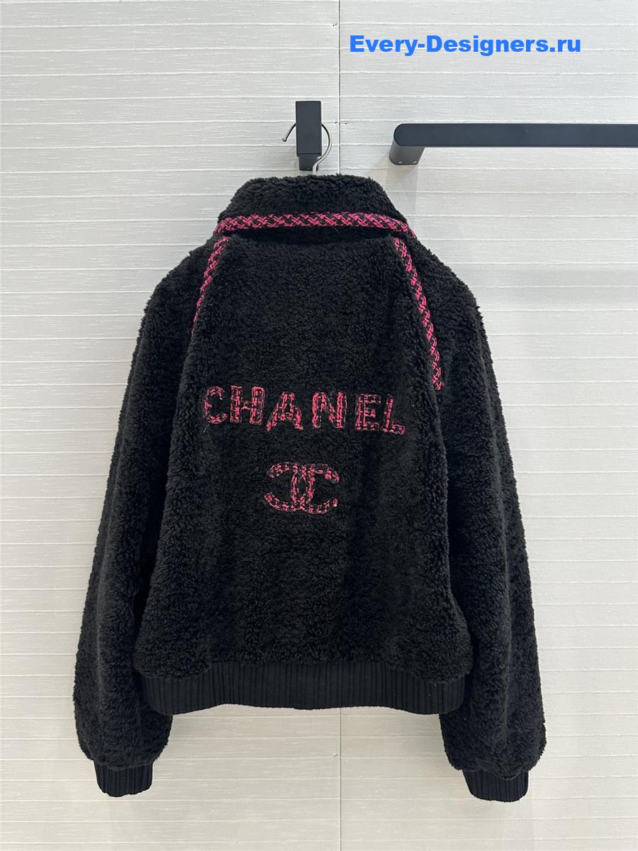 Ch**el grain fleece lapel jacket