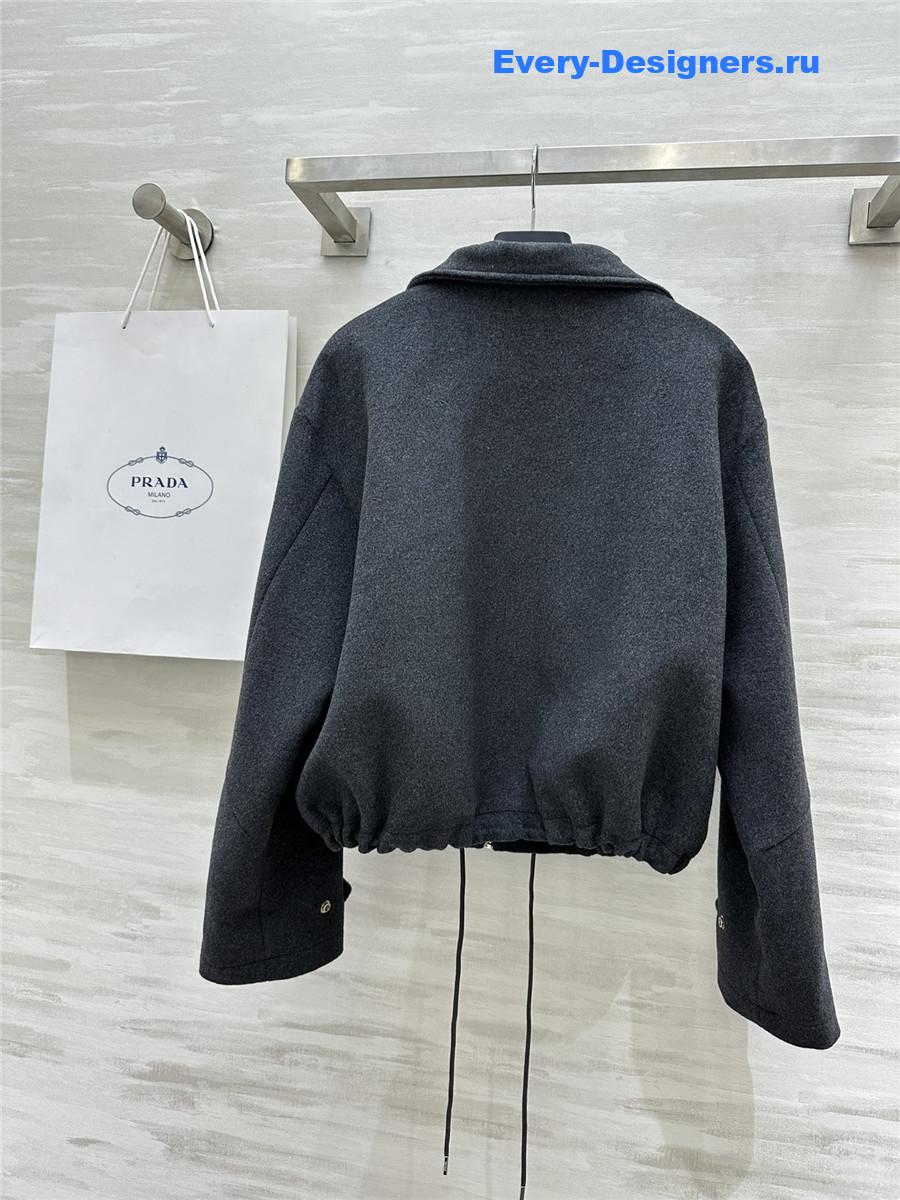 Pra*a short stand collar wool coat