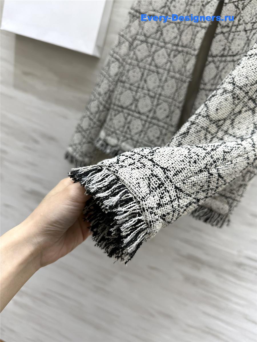 D10r quilted wool fringed coat