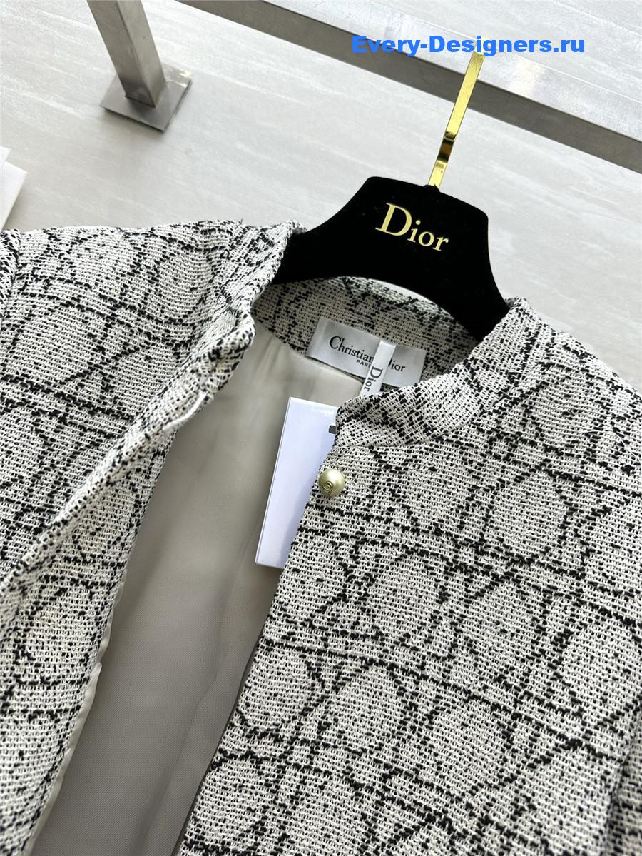 D10r quilted wool fringed coat