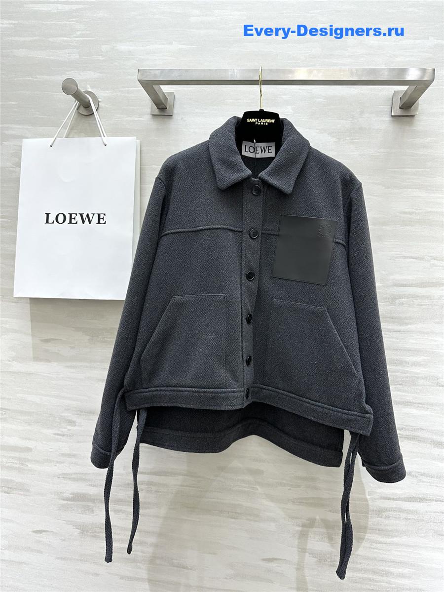 L0ew* wool lapel coat