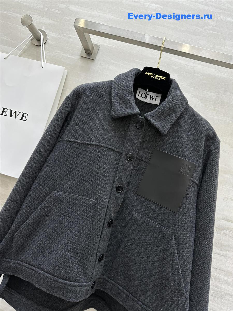 L0ew* wool lapel coat