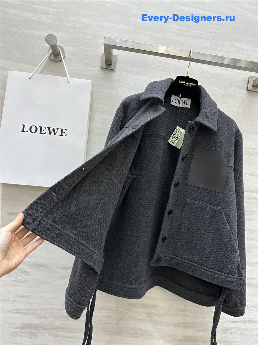 L0ew* wool lapel coat