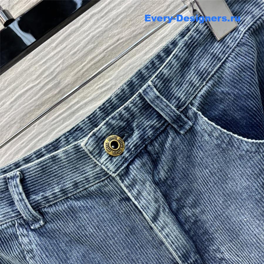 M1um1u corduroy denim trousers