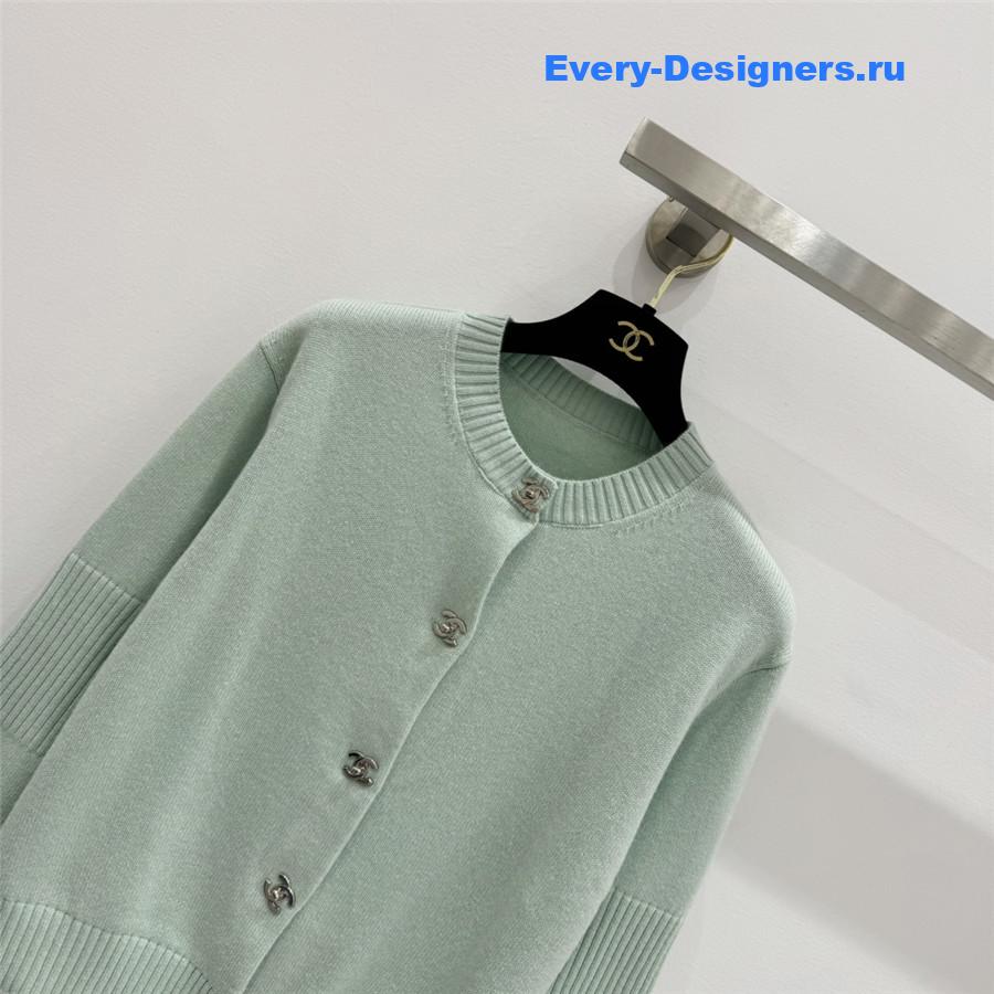 Ch**el vintage cashmere cardigan mint green