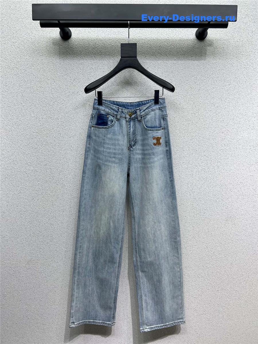 Ce1i*e denim straight-leg pants