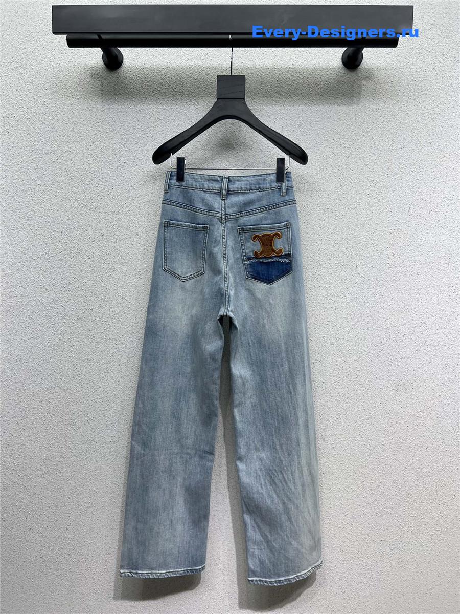 Ce1i*e denim straight-leg pants