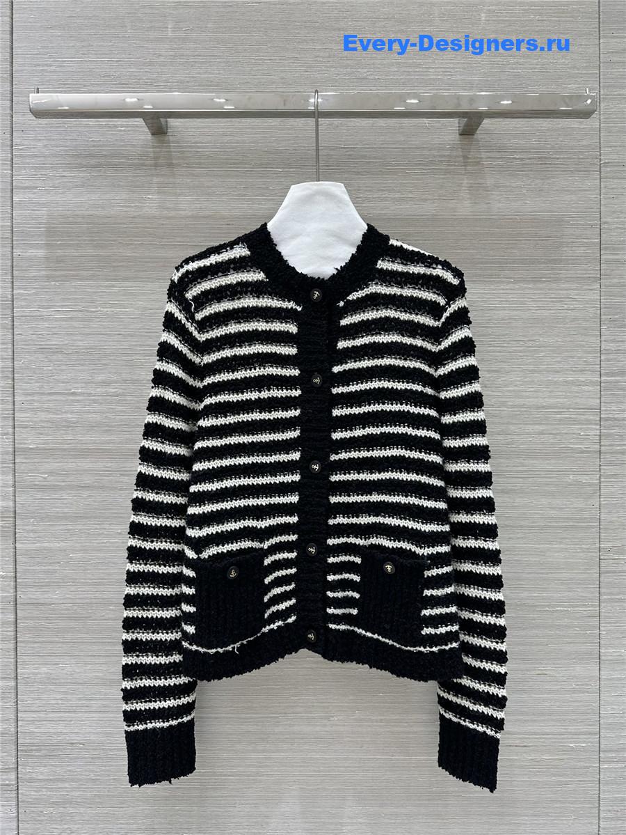 D10r marinière blended cardigan in black