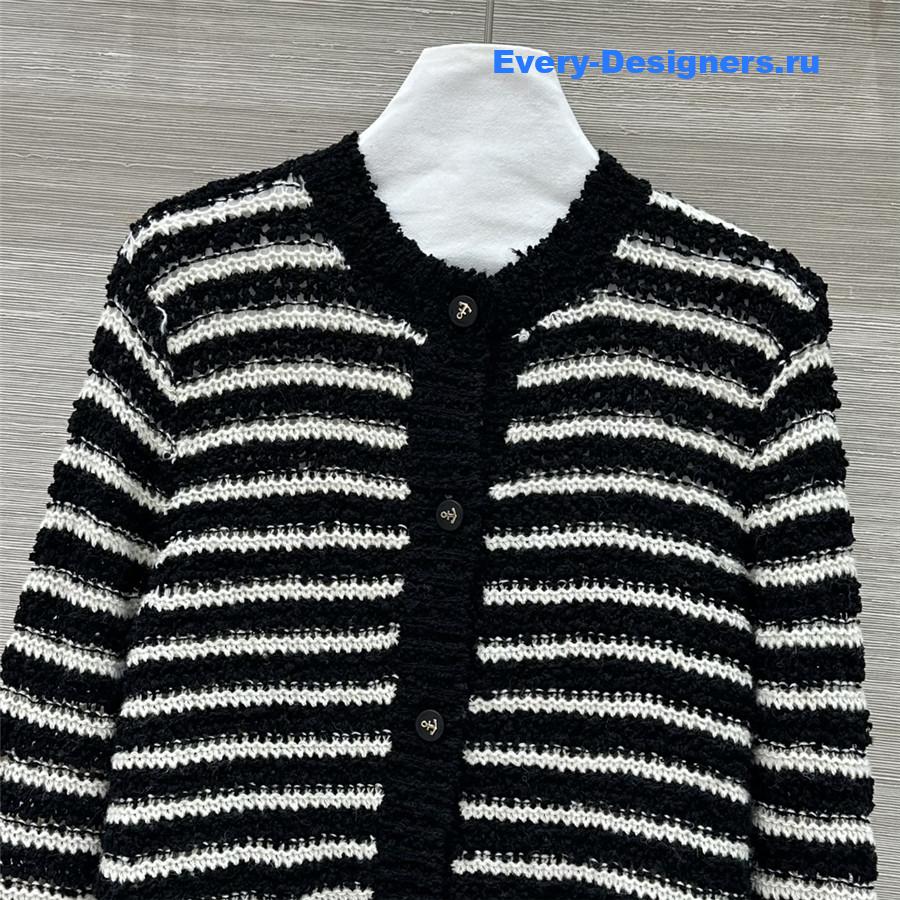D10r marinière blended cardigan in black