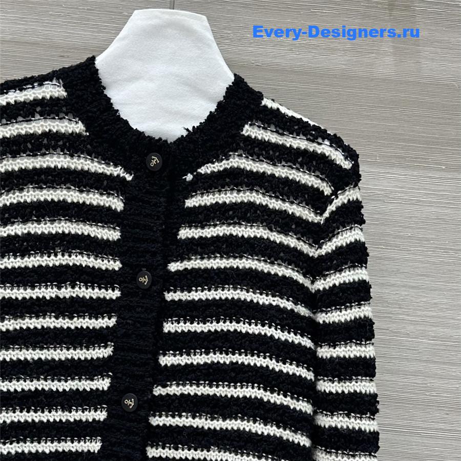 D10r marinière blended cardigan in black