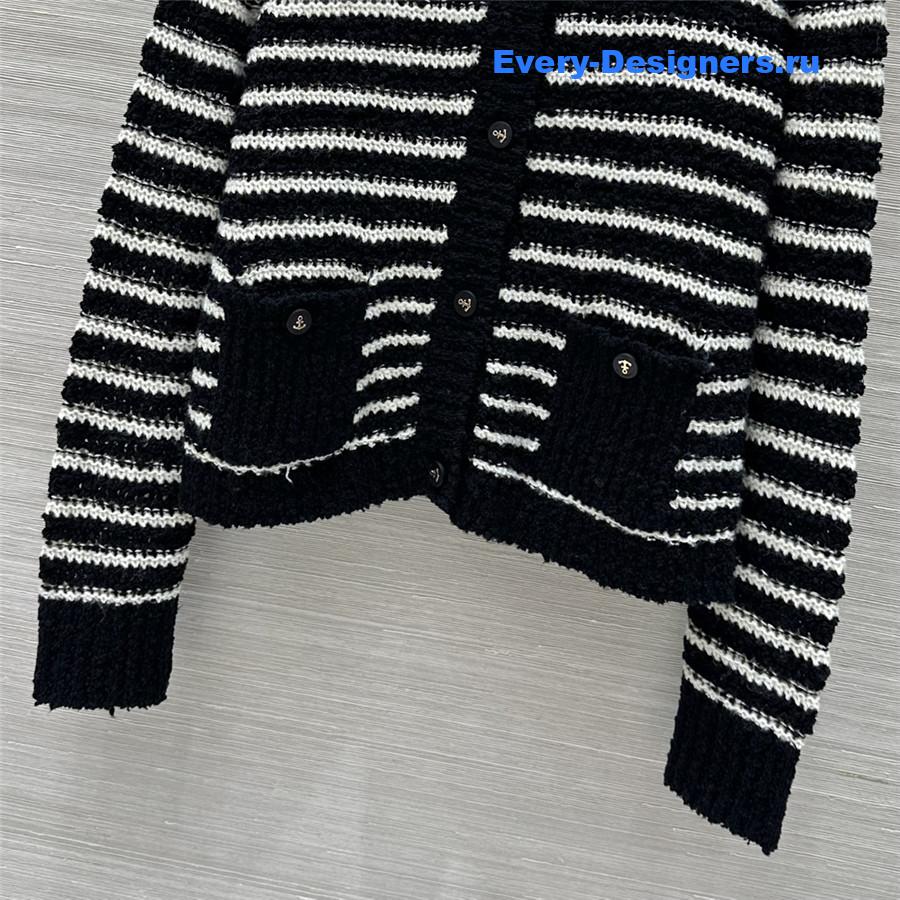 D10r marinière blended cardigan in black