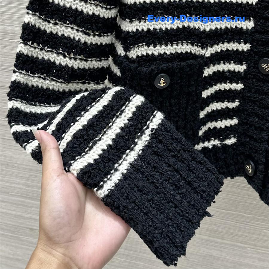 D10r marinière blended cardigan in black