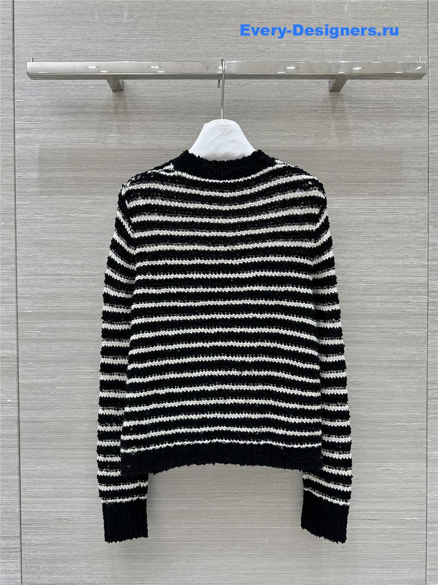D10r marinière blended cardigan in black