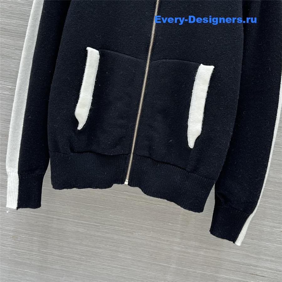 Ch**el hooded zip-up cardigan