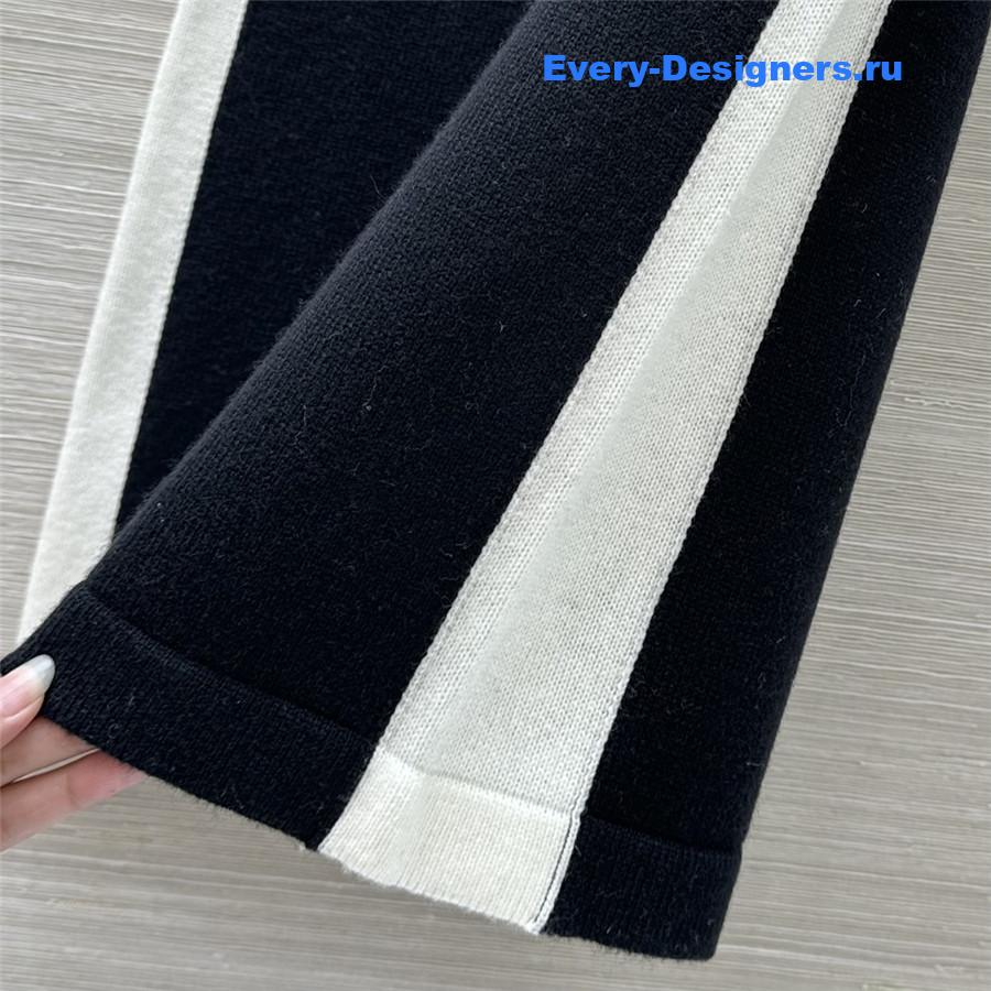 Ch**el cashmere wide-leg straight pants