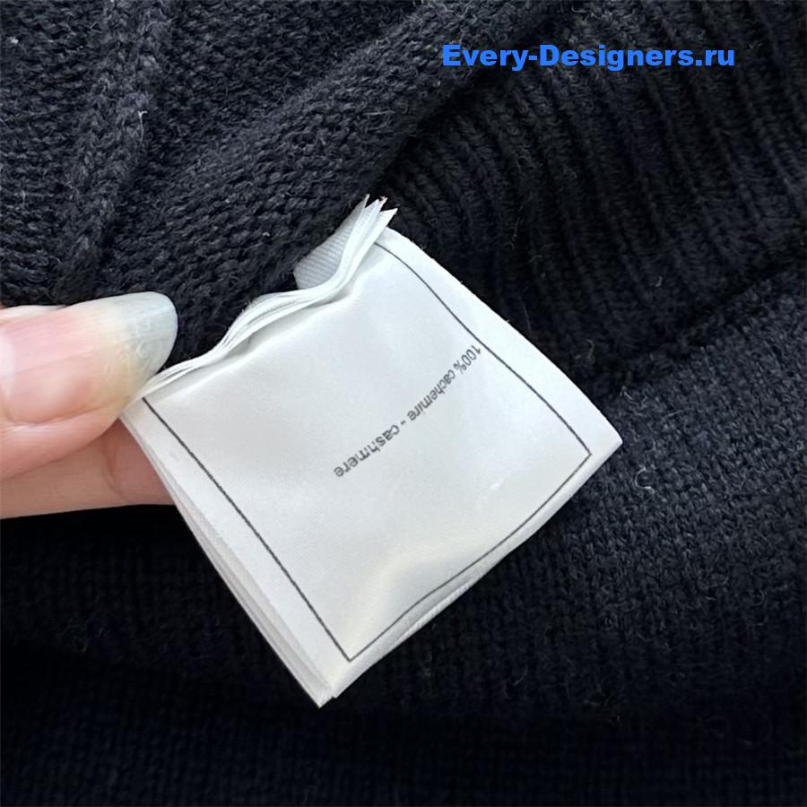 Ch**el cashmere wide-leg straight pants