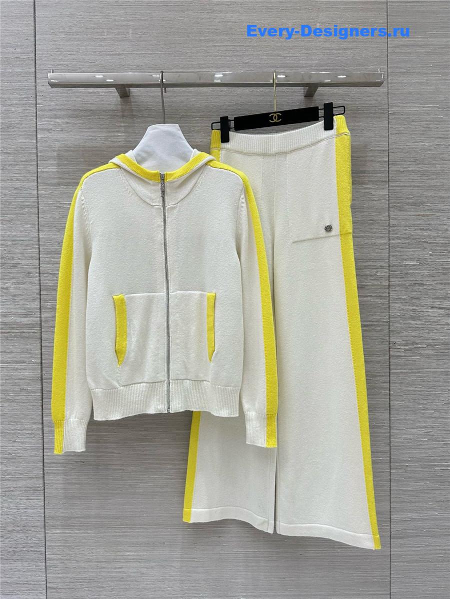 Ch**el hooded zip-up cardigan