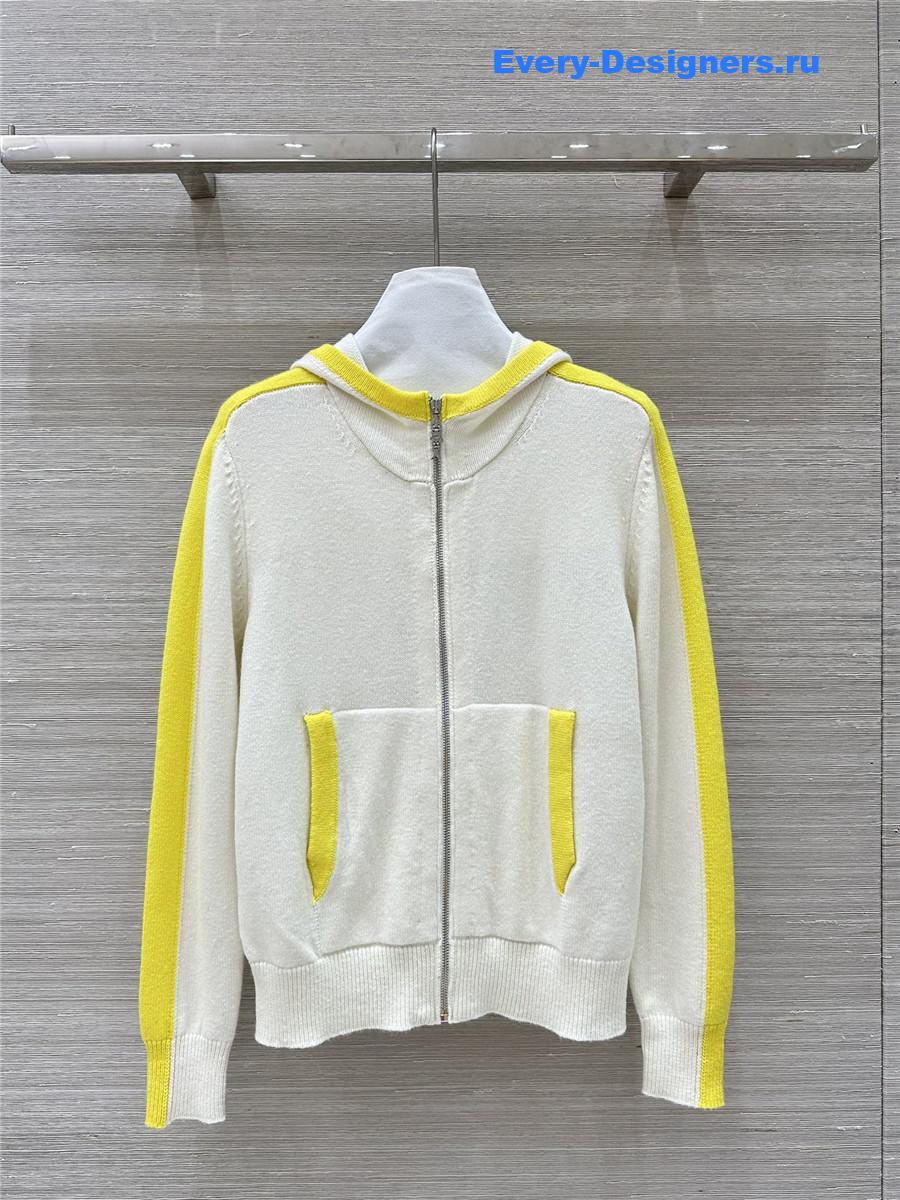 Ch**el hooded zip-up cardigan