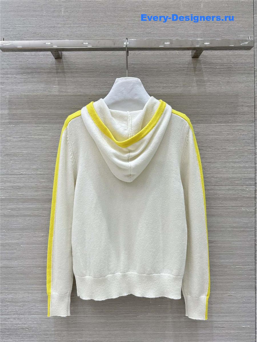 Ch**el hooded zip-up cardigan