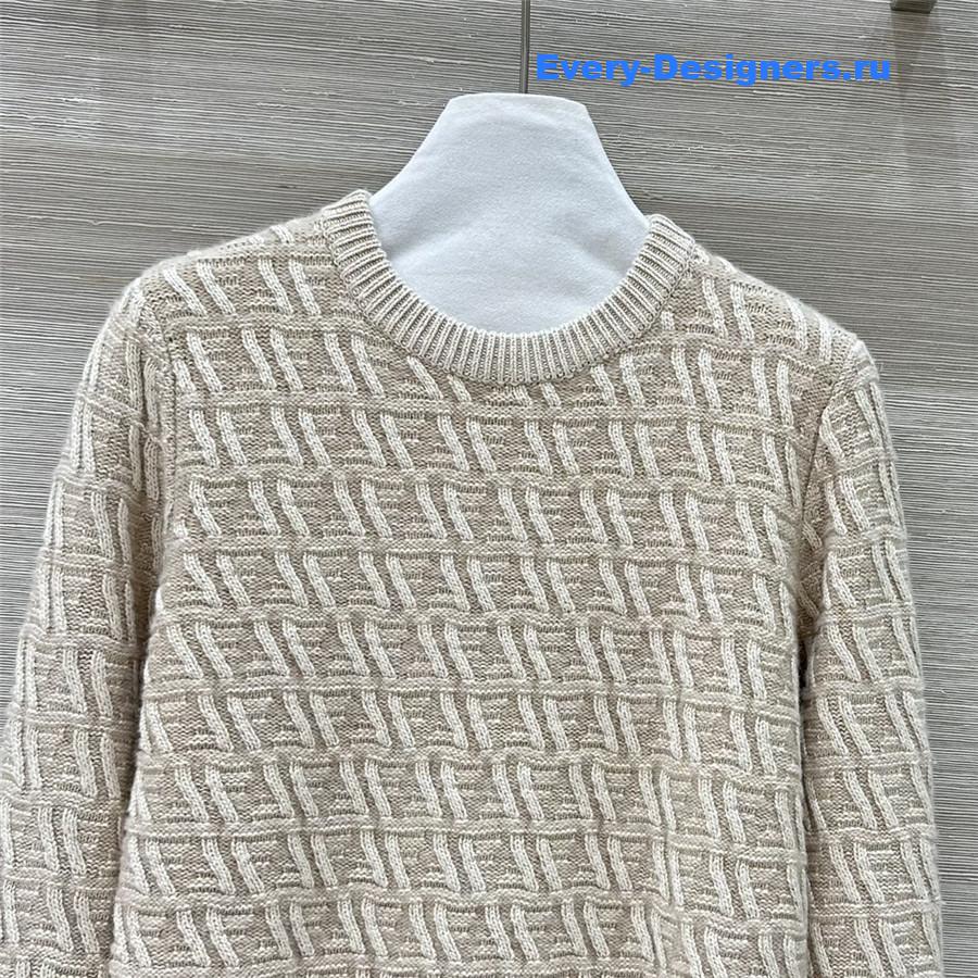 F**di ff v-neck silk/wool sweater beige