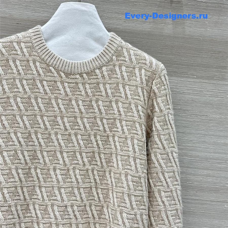F**di ff v-neck silk/wool sweater beige