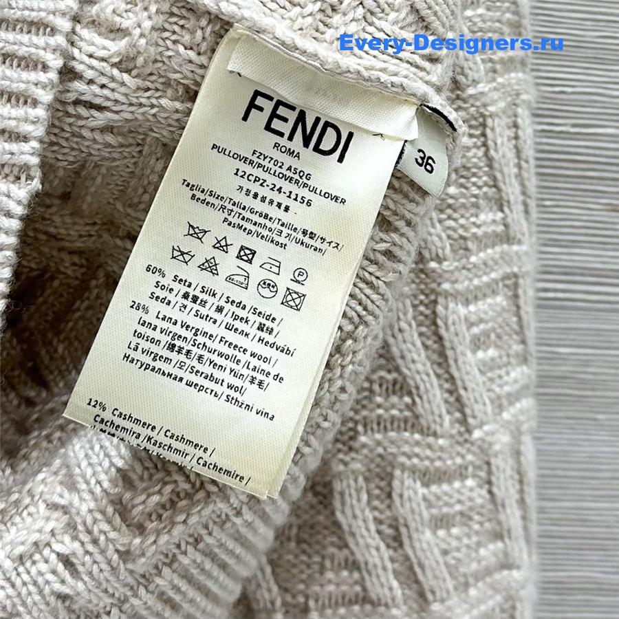 F**di ff v-neck silk/wool sweater beige