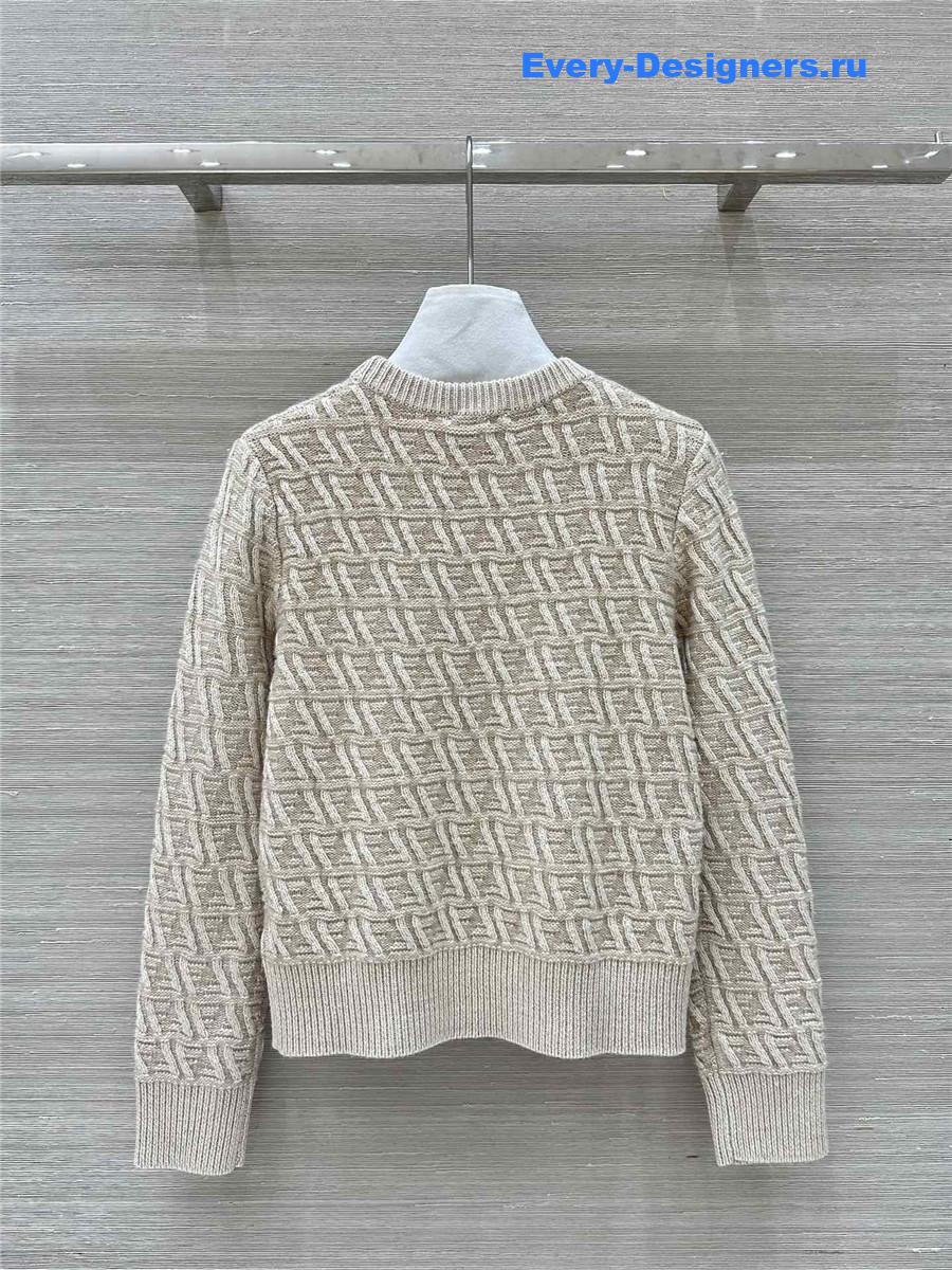 F**di ff v-neck silk/wool sweater beige
