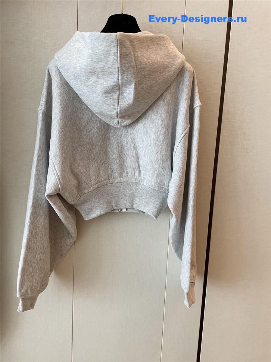 A1exa*der wang cropped zip-up hoodie grey
