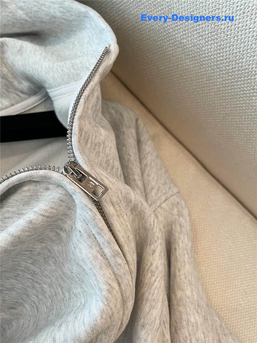 A1exa*der wang cropped zip-up hoodie grey