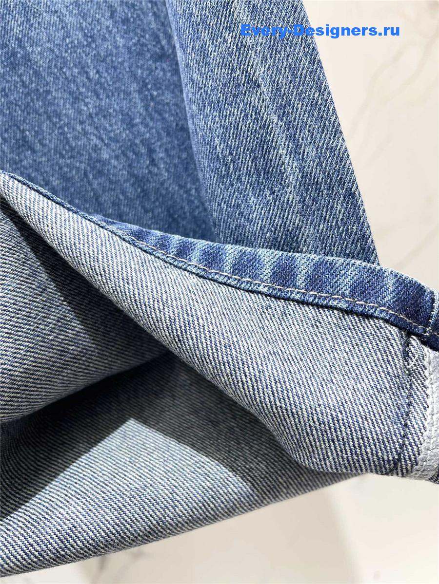 M1um1u rhinestone denim trousers