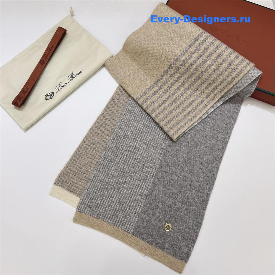 L0r0 P1ana pure cashmere colorblock long scarf