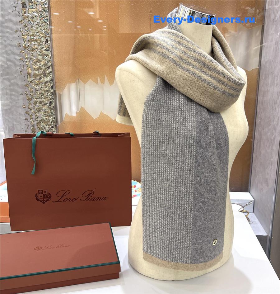 L0r0 P1ana pure cashmere colorblock long scarf